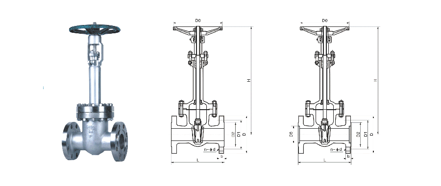 低溫法蘭閘閥尺寸圖